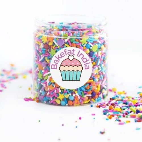 Bakefat India Surprise Mix 6 in 1 Cake decorating Sprinkles(Edible)-250 Grams