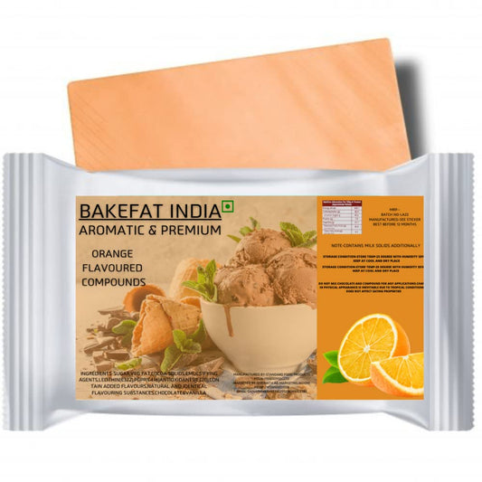 Bakefat India Orange Flavoured Compound -500 Grams with Free Heart Shape Silicone Mould