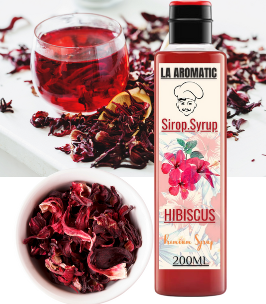 La Aromatic Hibiscus Sigature Syrup-No Sweetner,No synthetic Flavour Added-200ml/Mocktail syrup